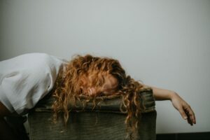 a woman with low energy