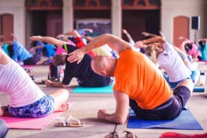 People stretching