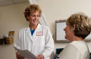 Happy patient with doctor