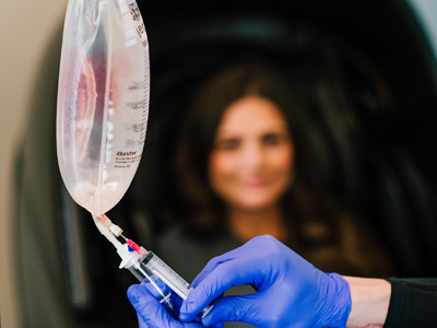 IV bag being filled with vitamins