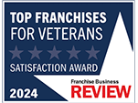 Top Franchises for Veterans 2024 franchise award badge