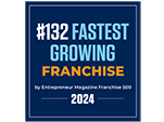 #132 fastest growing franchise award badge
