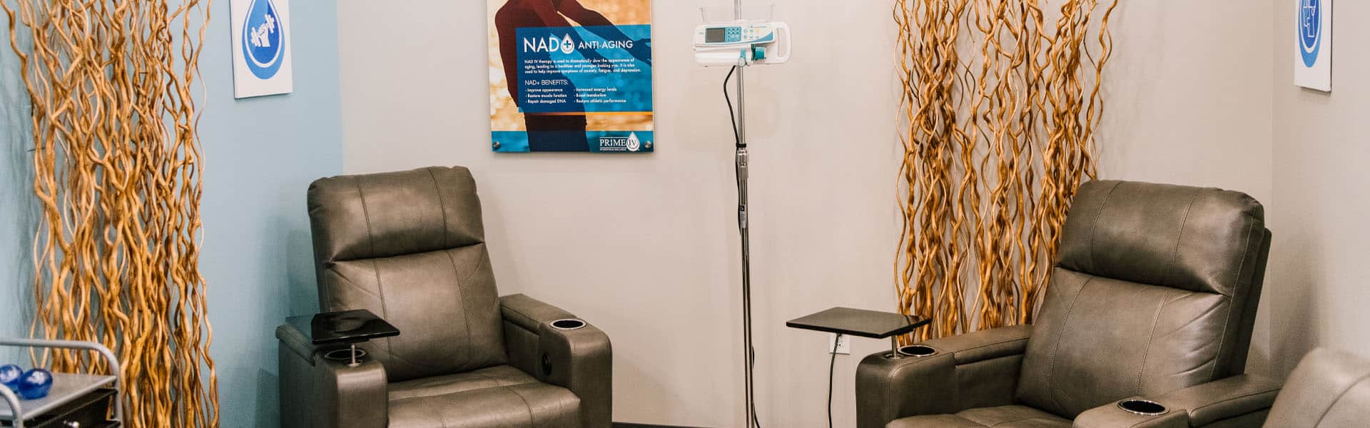 NAD Therapy treatment private room with comfortable chairs